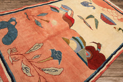 6x9 Ivory, Blush, Red Color Hand Knotted Gabbeh Wool Modern & Contemporary Oriental Rug