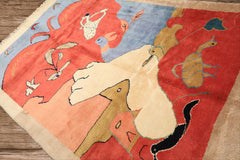 6x9 Coral, Ivory, Gold Color Hand Knotted Gabbeh Wool Modern & Contemporary Oriental Rug