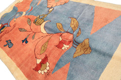 6x9 Blue, Blush, Lime Color Hand Knotted Gabbeh Wool Modern & Contemporary Oriental Rug