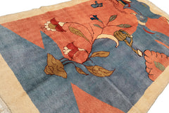 6x9 Blue, Blush, Lime Color Hand Knotted Gabbeh Wool Modern & Contemporary Oriental Rug
