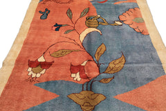 6x9 Blue, Blush, Lime Color Hand Knotted Gabbeh Wool Modern & Contemporary Oriental Rug