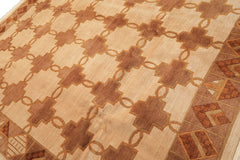8x10 Beige, Brown, Olive Color Hand Knotted Tibetan Wool Oriental Rug