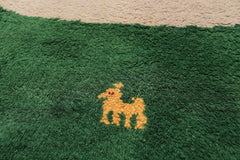 Round Faded Lavender, Green, Gold Color Hand Knotted Gabbeh Wool Modern & Contemporary Oriental Rug