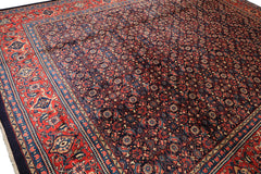 10x14 Navy, Coral, Blue Color Hand Knotted Bidjar Wool Traditional Oriental Rug