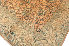 10x14 Peach, Beige, Celadon Color Hand Knotted Tabriz Wool Traditional Oriental Rug