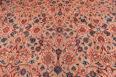 9x12 Peach, Blush, Red Color Hand Knotted Birjand Wool Traditional Oriental Rug