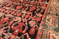 3x12 Charcoal, Ivory, Coral Color Hand Knotted Birjand Wool Traditional Oriental Rug