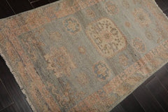 3x5 Slate, Blush, Beige Color Hand Knotted Afghan Oushak 100% Wool Traditional Oriental Rug