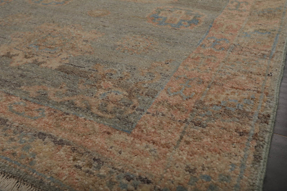 3x5 Slate, Blush, Beige Color Hand Knotted Afghan Oushak 100% Wool Traditional Oriental Rug