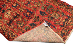 Runner Rust, Tan, Turquoise Color Hand Knotted Bakhtiari Wool Traditional Oriental Rug