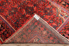 Runner Red, Rose, Charcoal Color Hand Knotted Heriz Wool Traditional Oriental Rug