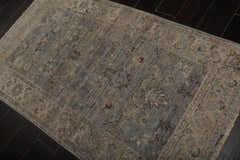 3x5 Gray, Beige, Taupe Color Hand Knotted Oushak 100% Wool Traditional Oriental Rug