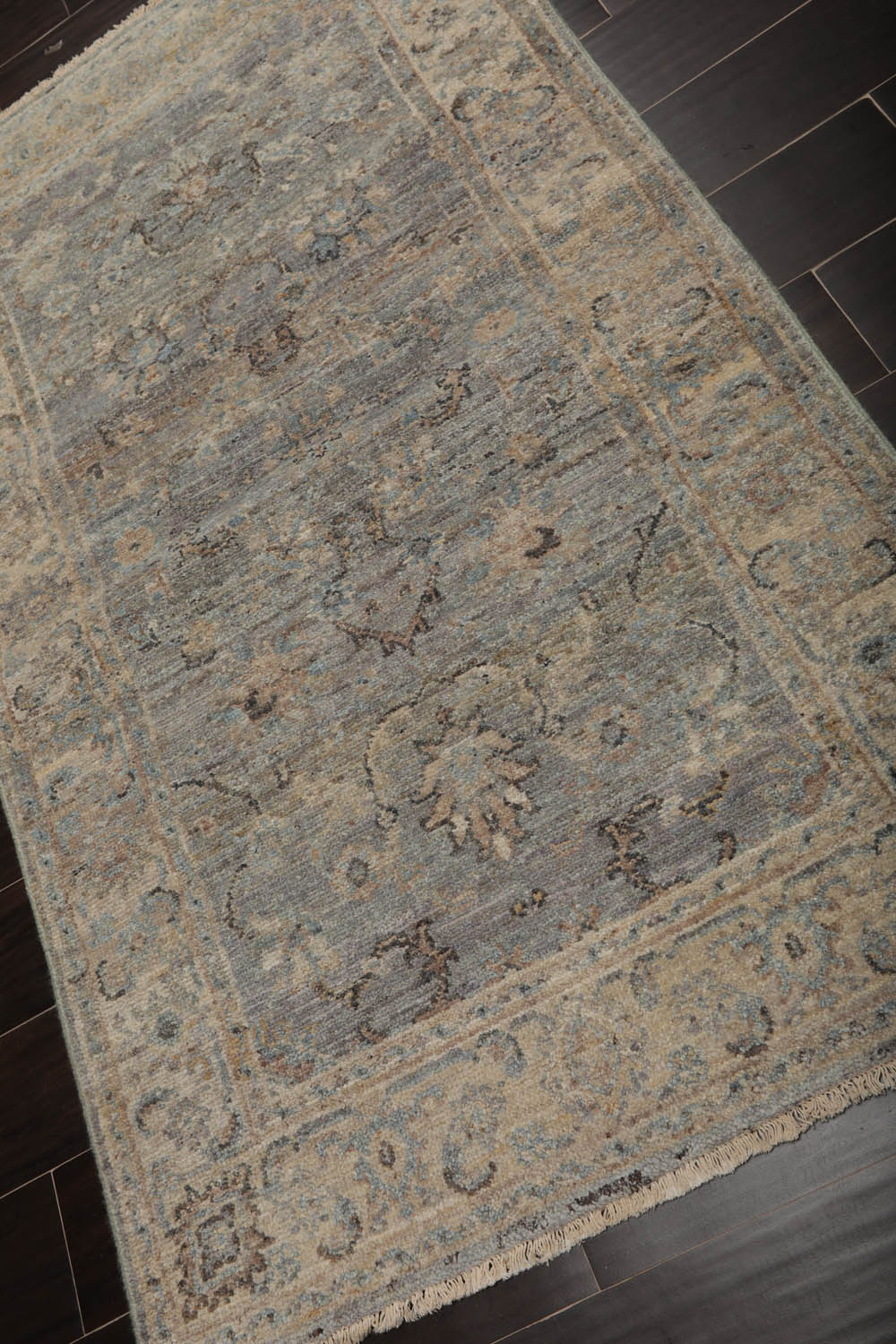 3x5 Gray, Beige, Taupe Color Hand Knotted Oushak 100% Wool Traditional Oriental Rug