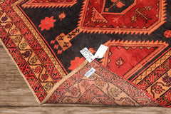 Runner Rust, Charcoal, Rose Color Hand Knotted Bakshaish Wool Traditional Oriental Rug