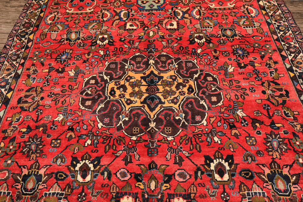 6x9 Rose, Peach, Gray Color Hand Knotted Tabriz Wool Traditional Oriental Rug