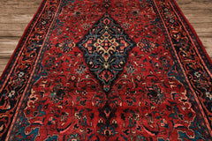 7x12 Wine, Navy, Turquoise Color Hand Knotted Tabriz Wool Traditional Oriental Rug