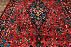 7x12 Wine, Navy, Turquoise Color Hand Knotted Tabriz Wool Traditional Oriental Rug
