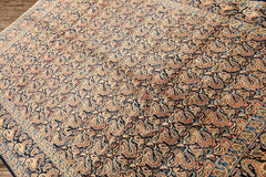 6x9 Navy, Ivory, Blue Color Hand Knotted Khorassan Wool Traditional Oriental Rug
