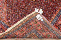 6x9 Navy, Orange, Blue Color Hand Knotted Meshkin Wool Traditional Oriental Rug