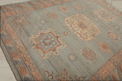 8x10 Mint, Blush, Brown Color Hand Knotted Afghan Oushak 100% Wool Traditional Oriental Rug