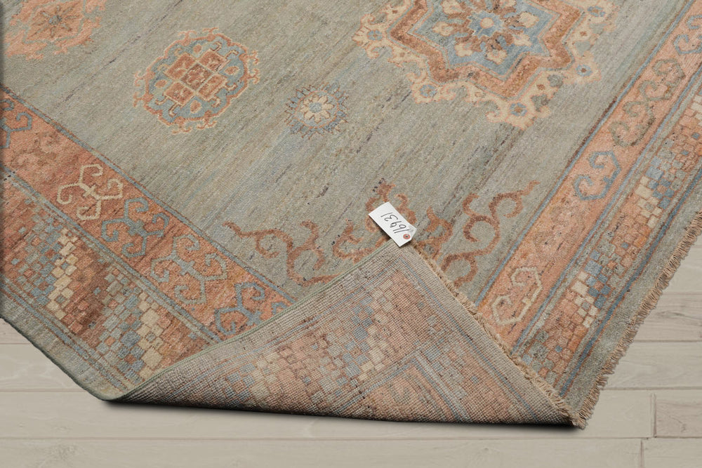 8x10 Mint, Blush, Brown Color Hand Knotted Afghan Oushak 100% Wool Traditional Oriental Rug