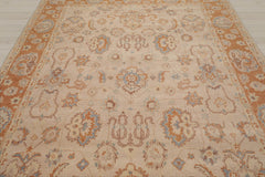 8x10 Tan, Caramel, Taupe Color Hand Knotted Oushak Wool Traditional Oriental Rug