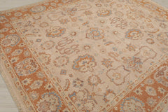 8x10 Tan, Caramel, Taupe Color Hand Knotted Oushak Wool Traditional Oriental Rug