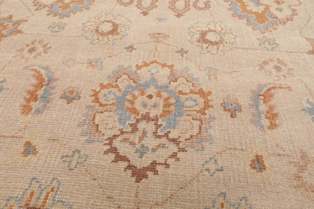 8x10 Tan, Caramel, Taupe Color Hand Knotted Oushak Wool Traditional Oriental Rug