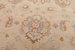 8x10 Tan, Caramel, Taupe Color Hand Knotted Oushak Wool Traditional Oriental Rug