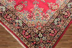 7x10 Fuschia, Midnight Blue, Aqua Color Hand Knotted Kerman Wool Traditional Oriental Rug