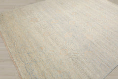 8x10 Gray, Beige, Blue Color Hand Knotted Oushak Wool Transitional Oriental Rug