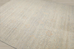 8x10 Gray, Beige, Blue Color Hand Knotted Oushak Wool Transitional Oriental Rug