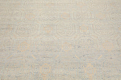 8x10 Gray, Beige, Blue Color Hand Knotted Oushak Wool Transitional Oriental Rug