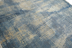 Knotted Rug Beige Blue Hand Knotted 8'x10' Sherpa Modern Contemporary Wool and Silk Oriental Area Rug