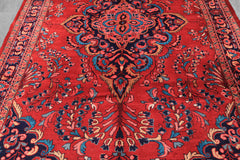 7x10 Red, Navy, Pink Color Hand Knotted Lilihan Wool Traditional Oriental Rug