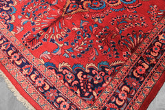 7x10 Red, Navy, Pink Color Hand Knotted Lilihan Wool Traditional Oriental Rug