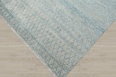 9x12 Ivory, Aqua, Color Hand Knotted Wool Contemporary Oriental Rug