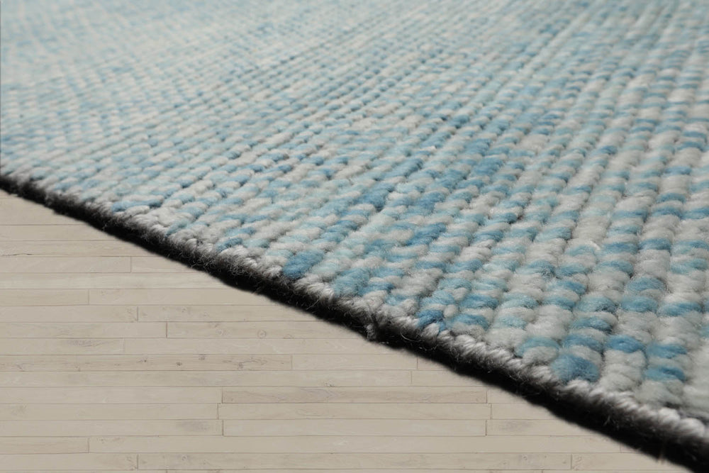 9x12 Ivory, Aqua, Color Hand Knotted Wool Contemporary Oriental Rug