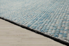 9x12 Ivory, Aqua, Color Hand Knotted Wool Contemporary Oriental Rug
