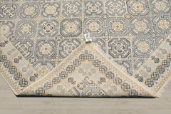 9x12 Ivory, Gray, Blue Color Hand Knotted Wool Transitional Oriental Rug