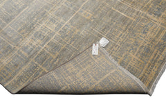 Knotted Rug Slate Gray Hand Knotted 9'x12' Tibetan Sherpa Modern Contemporary Wool and Silk Oriental Area Rug