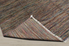 8x10 Gray, Blue, Orange Color Hand Knotted Wool Modern Oriental Rug