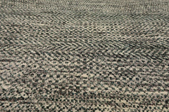 8x10 Ivory, Gray, Green Color Hand Knotted Wool Contemporary Oriental Rug