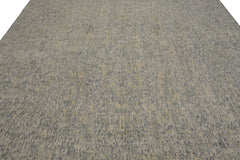 Knotted Rug Gray Slate Hand Knotted 9'x12' Tibetan Sherpa Modern Contemporary 100% Wool Oriental Area Rug