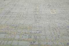 Knotted Rug Blue Green Hand Knotted Multi Size Wool and Silk Sherpa Modern Contemporary Rugs