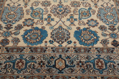 Multi Size Beige Gray Aqua Color Hand Knotted Oushak Wool Oriental Rug
