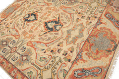 8x10 Beige, Rust, Sage Color Hand Knotted Oushak 100% Wool Oriental Rug