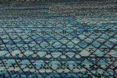 8x10 Blue, Charcoal, Aqua Color Hand Knotted 100% Wool Modern Oriental Rug