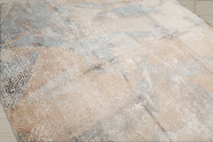 8x10 Beige, Tan, Blue Color Hand Knotted Tibetan Wool & Silk Modern Oriental Rug