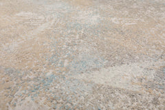 8x10 Beige, Tan, Blue Color Hand Knotted Tibetan Wool & Silk Modern Oriental Rug